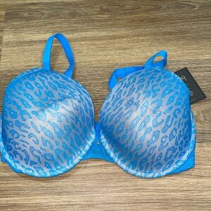 Fredericks of Hollywood untameable 32DD 32E nwt new with tags blue